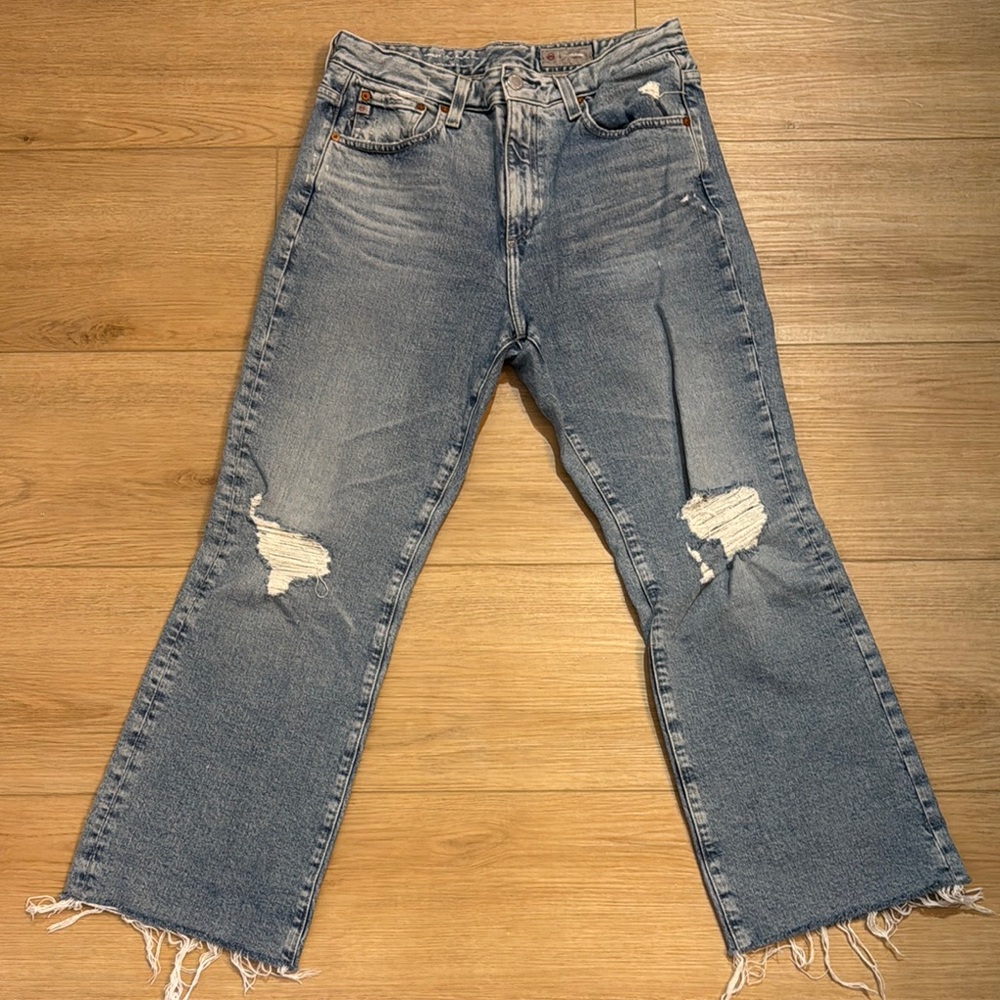 Distressed Blue Jeans